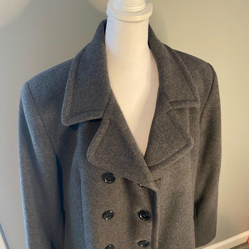 Halston Studio Dark Gray Button Down Winter Jacke… - image 4